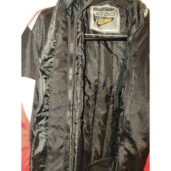 SEDICI Mesh Motorcycle Jacket With Liner Black Red White L2 Protection Medium - Picture 11 of 12